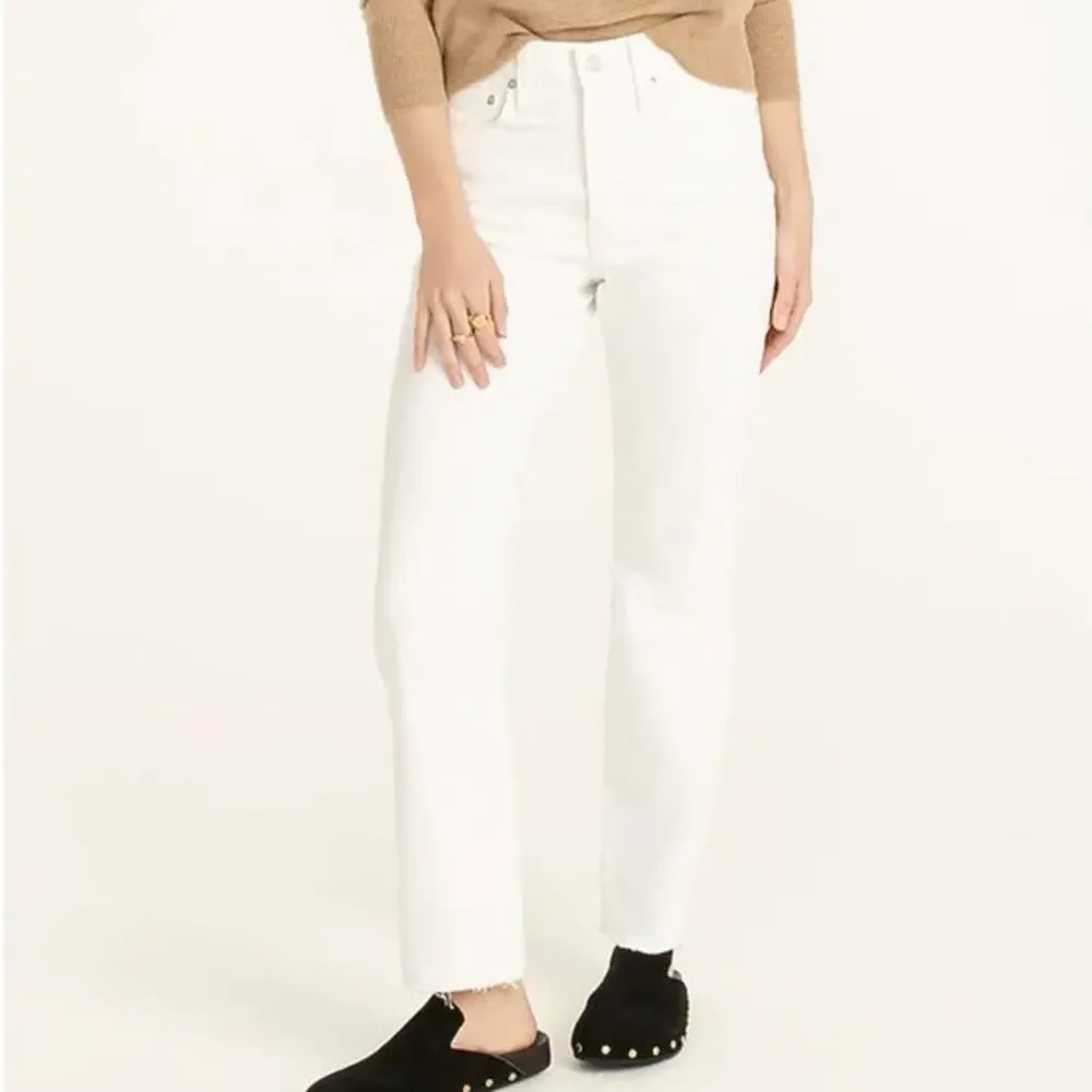 NEW NWT J.Crew White Slim Boyfriend Jean Size 28T‎ High-Waisted Raw Hem 5-Pocket